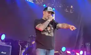 staind performing on stage, close-up shot of vocalist.