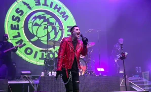 motionless in white performing on stage at the bayou music center in houston texas