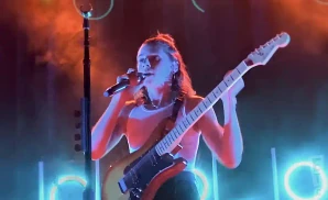 pvris performing on stage at the majestic theatre in detroit michigan