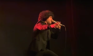 the mars volta performing on stage shot of both members