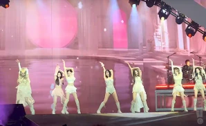 twice performing live on stage shot of entire group