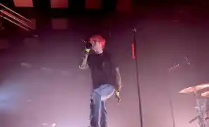 waterparks lead singer singing in front of fog