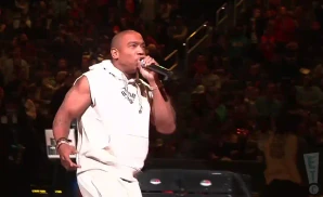 ja rule performing on a basketball court