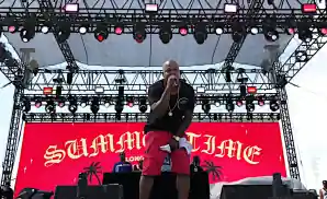 too short performing on stage at the queen mary events park in long beach, california.