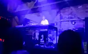 amtrac performing on stage at avant gardner in brooklyn, new york.