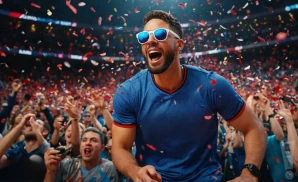 a picture of two los angeles clippers fans watching a game of their favorite nba team