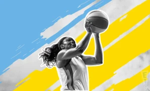 a chicago sky wnba basketball jumping to shoot the ball