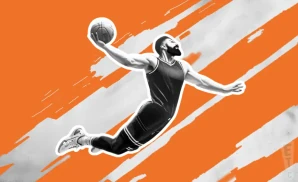 a texas longhorns basketball player jumping to dunk the ball in the net