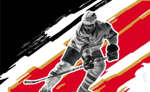 an ottawa senators hockey player about to hit the puck