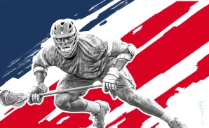 a toronto rock lacrosse player passing the ball