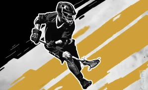 a vancouver warriors lacrosse player passing the ball