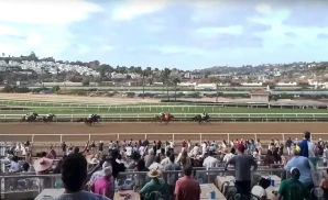 del mar thoroughbred race track with a race taking place in southern california