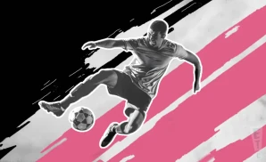 an inter miami cf soccer player kicking the ball down field