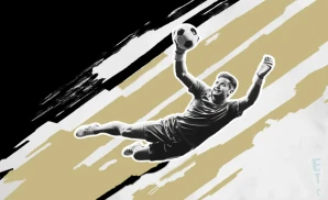 a los angeles fc goalkeeper soccer player diving to make a save
