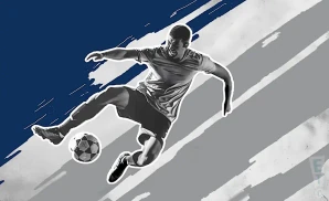 a san diego fc soccer player kicking the ball midair