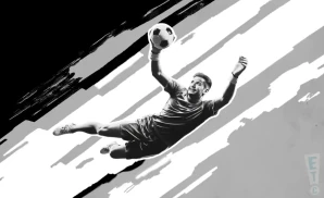 a the town fc goalkeeper soccer player diving to make a save