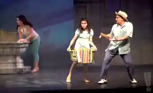 actors acting on stage for the musical, on your feet.