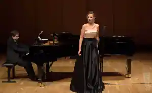 singer and pianist performing in the madame butterfly opera.