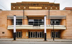 Art deco theater entrance with 