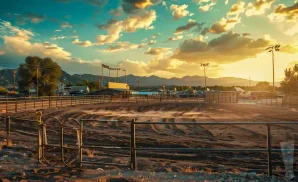 an exterior picture of the basin city freedom rodeo - venue during the day