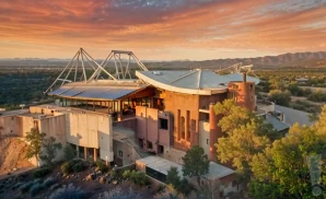 a photograph of brooklyn paramount in brooklyn, new york, captured at sunset. 