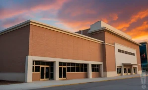 an exterior promotional photograph of the broome county forum located in binghamton, ny. 