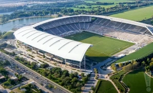 an exterior promotional venue picture of dignity health sports park stadium