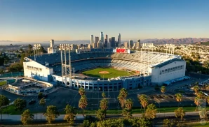dodger stadium in los angeles california as seen from an aerial view during the day
