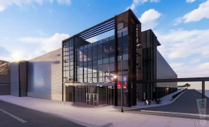 an exterior promotional venue picture of epic event center with a sunny sky