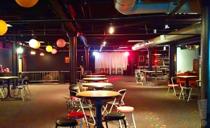 an interior picture of the first avenue club ia
during the night while empty