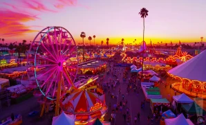 an aerial promotional picture of the los angeles county fair