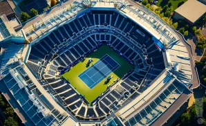 an aerial picture of the louis armstrong stadium during the day 