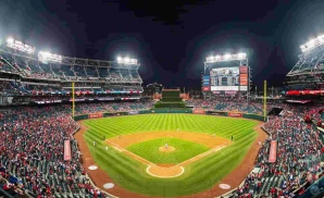 nationals park in washington dc as seen from an aerial view during the day