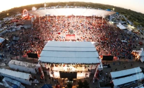 an aerial promotional picture of the nebraskaland days fairgrounds