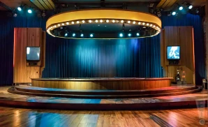 an interior promotional picture of the stage at orlando improv