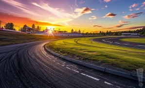 an interior promotional venue picture of the pacific raceways at sunset