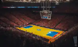 a realistic image of the basketball court at stephen c oconnell center