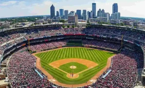 truist park in atlanta georgia as seen from an aerial view during the day