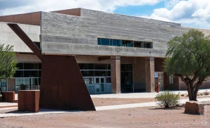 an exterior promotional venue picture of tucson arena at tucson convention center with a sunny sky