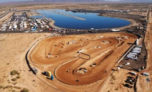 an aerial promotional venue picture of the wild horse pass motorsports park during the day