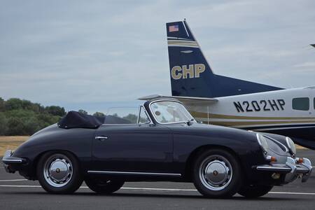 1964 356 SC Cabriolet, Bali Blue Over Brown Leather picture #1