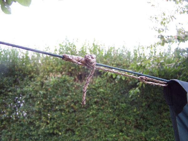 Drip-line for hammock shelters to keep the hammock dry from condensation