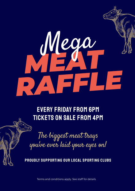 Mega Meat Raffle - Blue &amp; Red Template - Easil