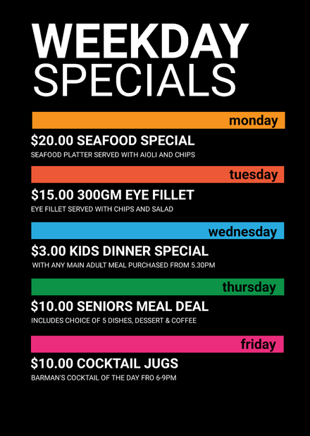 Weekday Specials - Easil