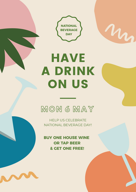 Editable Drink Promotion Poster Templates - DIY with Easil's tools - Easil