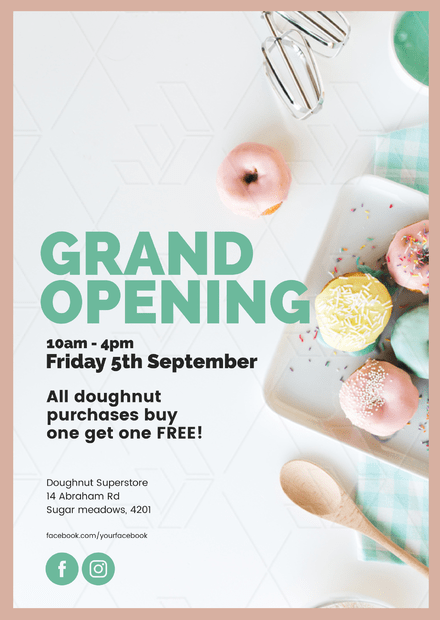 doughnut store grand opening template easil grand opening poster template