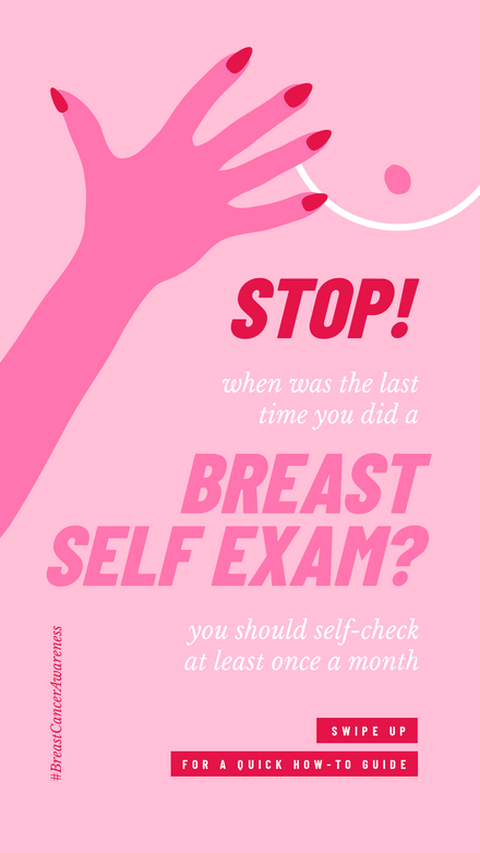 Stop - Breast Self Exam Pink Template - Easil