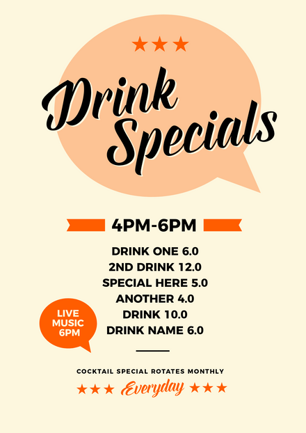 Drink Specials - Easil