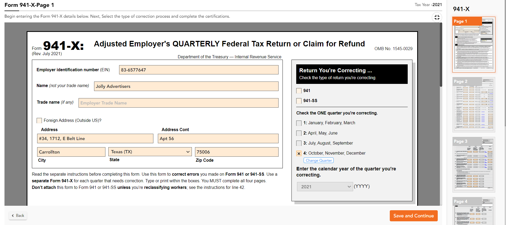 Is it possible to edit a 940/941 return in TaxBandits that was just  submitted?