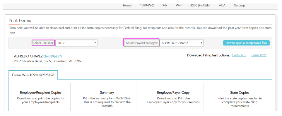 How do I access copies of W2?